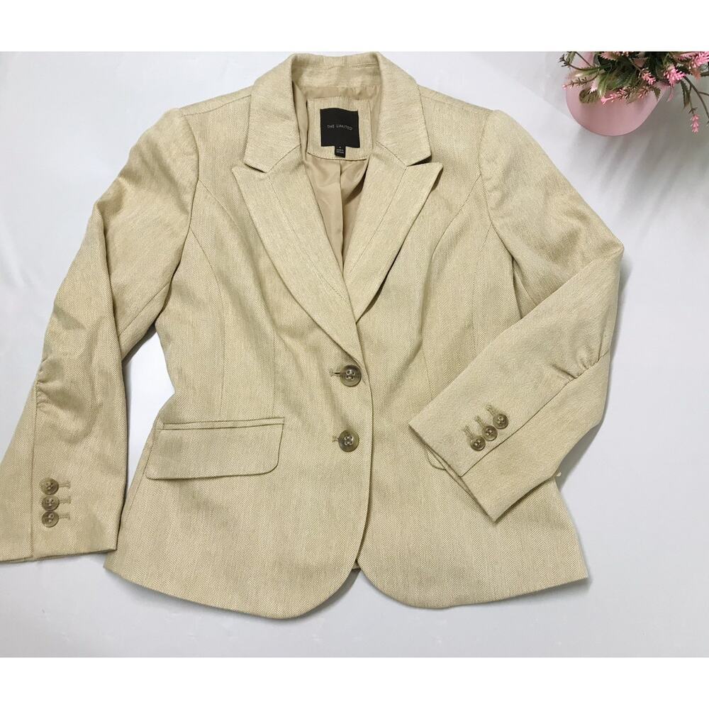 THE LIMITED Button Blazer Jacket Business Casual Chic Classic Capsule Wardrobe S